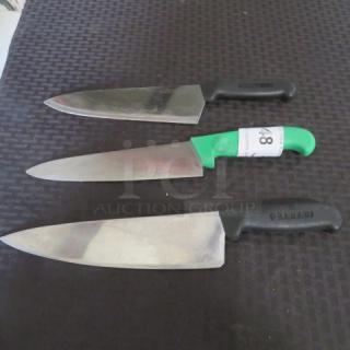 Assorted Chef Knives. 3XBID