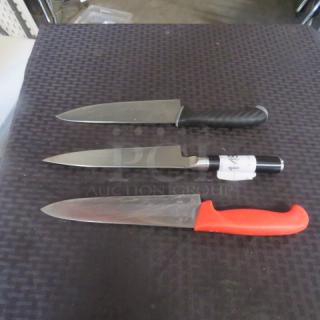 Assorted Chef Knives. 3XBID