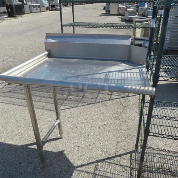 One Stainless Steel Left Side Drain Table. 36X29X43 - Image 1 of 1