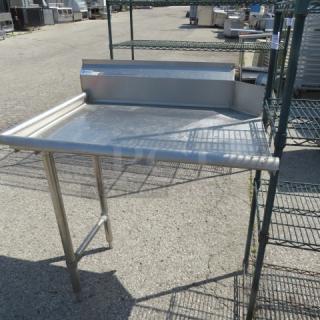 One Stainless Steel Left Side Drain Table. 36X29X43