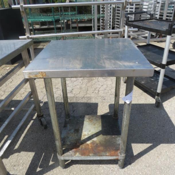One Stainless Steel Table With Under Shelf. 24X4X34 - Image 1 of 1