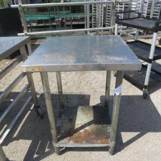 One Stainless Steel Table With Under Shelf. 24X4X34