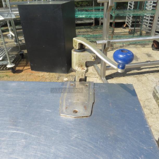 One Stainless Steel table With A Stainless Steel Under Shelf And A 10lb Can Opener. 72X24X33.5 - Image 2 of 2