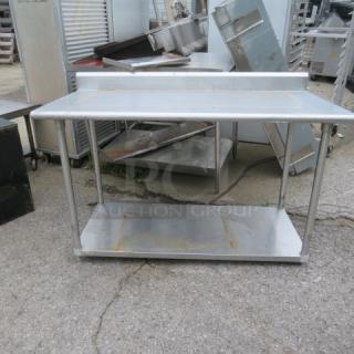 One Stainless Steel Table With A SS Under Shelf. 60X30X39