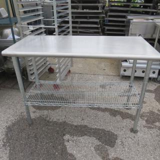 One Stainless Steel Table With A Metro Under Shelf. 49.5X24X35
