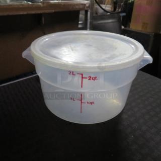 One NEW 2 Quart Round Food Storage Container With Lid.