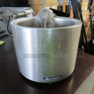 One NEW Adcraft 11 Quart Round Food Warmer. Model# FW-1200WR.