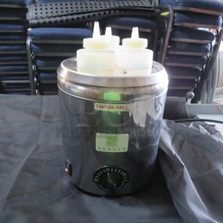 One NEW Server Triple Bottle Warmer.  Model# SBW. 120 Volt. 500 Watt.