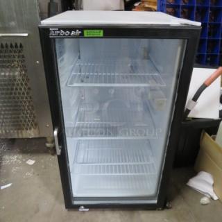 One WORKING Beautiful Turbo Air Glass Door Display Cooler With 3 Racks. Model# TGM-5R-N6. 110-120 Volt. 19X21X34