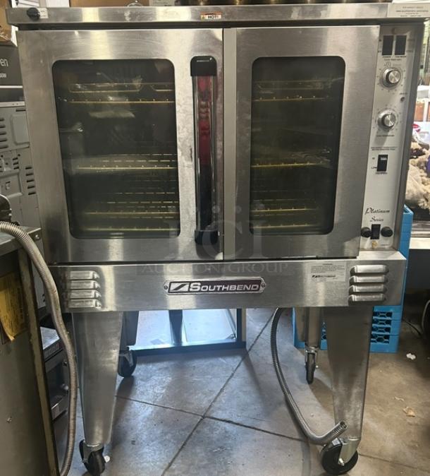 One WORKING Southbend Electric  Convection Oven With 5 Rack On Stand With Casters. Model# PDE75S/SD. 38.5X40X55. $4675.00 - Image 1 of 5