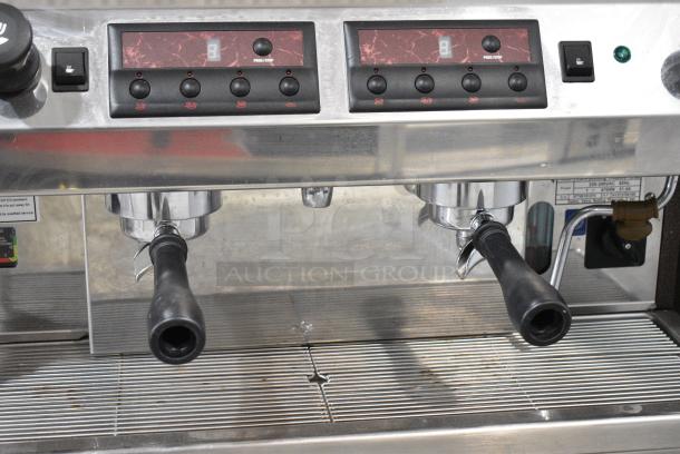 BRAND NEW SCRATCH AND DENT! Cecilware Venezia ESP2 Stainless Steel Commercial Countertop 2 Group Espresso Machine w/ 2 Portafilters and 2 Steam Wands. 220-240 Volts, 1 Phase. - Image 7 of 11