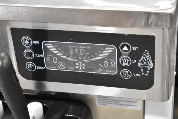 BRAND NEW SCRATCH AND DENT!  Vevor D520S Stainless Steel Commercial Countertop Air Cooled 2 Flavor w/ Twist Soft Serve Ice Cream Machine. 115 Volts, 1 Phase. - Image 2 of 8
