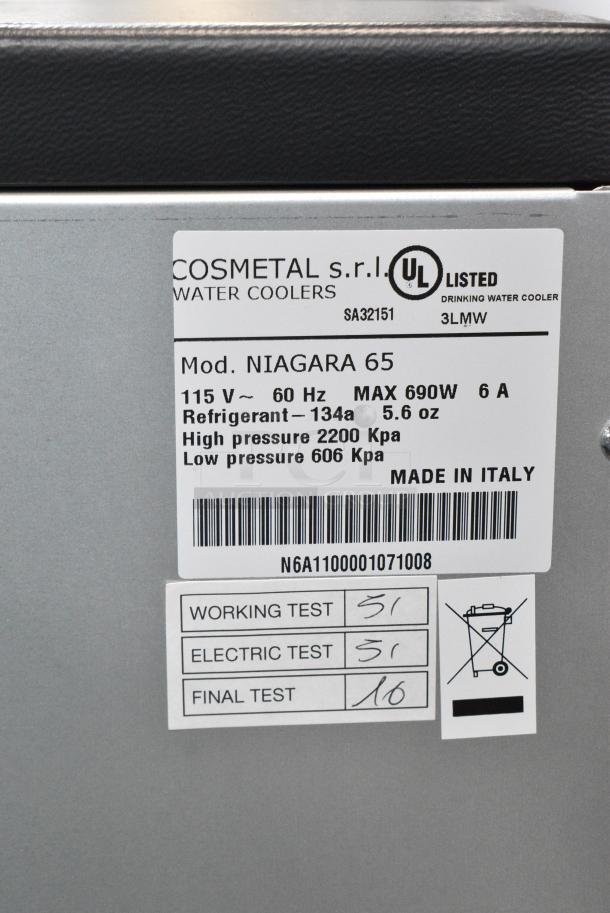 BRAND NEW SCRATCH AND DENT! Cosmetal Niagra 65 Stainless Steel Commercial Floor Style Water Dispenser. 115 Volts, 1 Phase. - Image 6 of 6