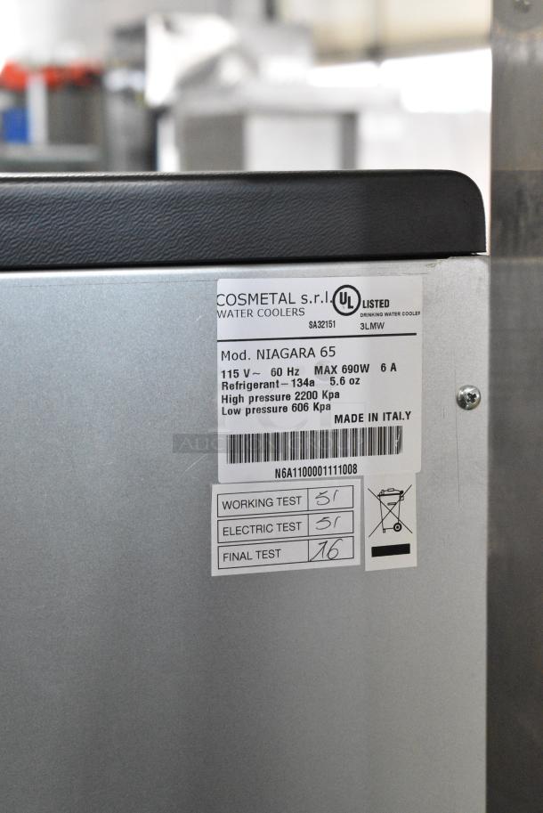 BRAND NEW SCRATCH AND DENT! Cosmetal Niagra 65 Stainless Steel Commercial Floor Style Water Dispenser. 115 Volts, 1 Phase. - Image 6 of 6