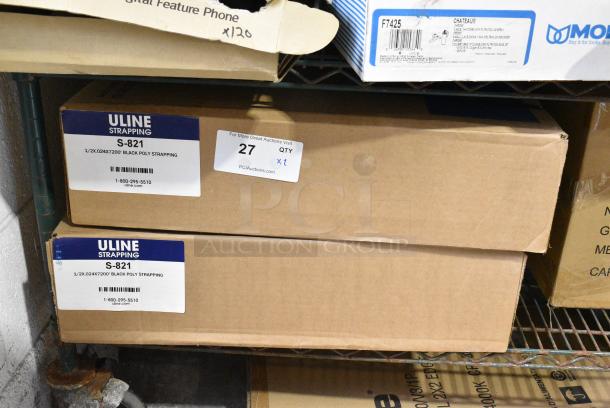2 BRAND NEW SCRATCH AND DENT! Uline S-821 Poly Strapping - 1⁄2" x .024" x 7,200', Black. 2 Times Your Bid! - Image 2 of 4
