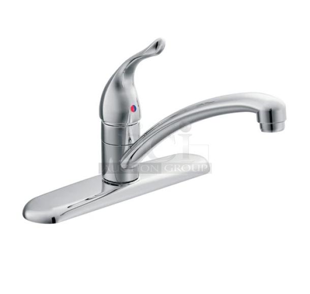 5 BRAND NEW SCRATCH AND DENT! Moen F7425 Chateau Chrome One-Handle Low Arc Kitchen Faucet. 5 Times Your Bid! - Image 1 of 4