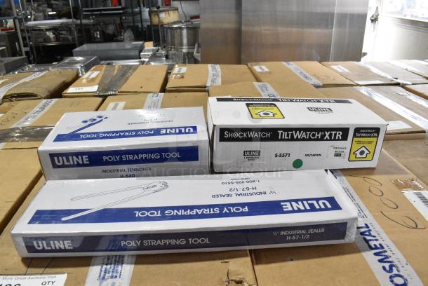 3 Various IN ORIGINAL BOX! Including Uline H-540 Industrial Tensioner, Uline H-57-1/2 Industrial Sealer, Uline S-5571 ShockWatch Tilt Watch XTR. 3 Times Your Bid! - Image 1 of 9
