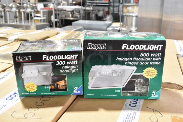 2 BRAND NEW SCRATCH AND DENT! Regent Floodlights; 300 Watt and 500 Watt. 2 Times Your Bid! - Image 1 of 10