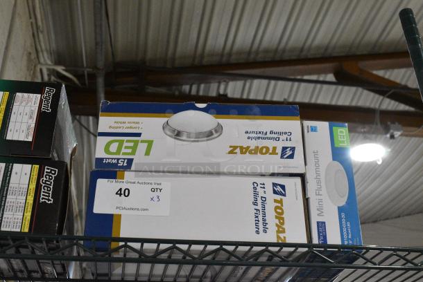 3 BRAND NEW SCRATCH AND DENT! Items Including 2 Topaz 11" Dimmable Ceiling Fixture and Progress Lighting Mini Flushmount Light. 3 Times Your Bid! - Image 2 of 8