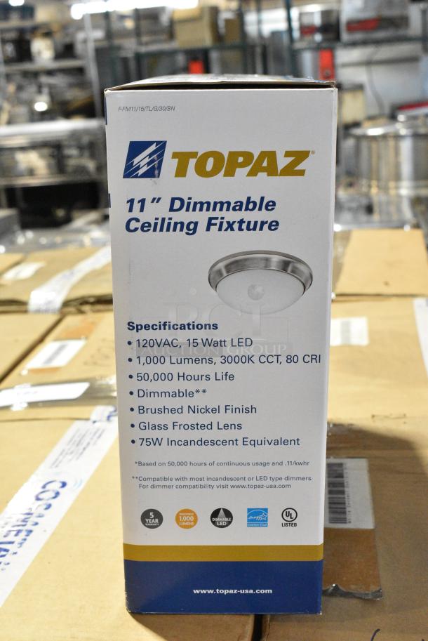 3 BRAND NEW SCRATCH AND DENT! Items Including 2 Topaz 11" Dimmable Ceiling Fixture and Progress Lighting Mini Flushmount Light. 3 Times Your Bid! - Image 7 of 8