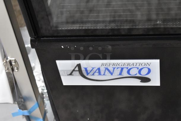BRAND NEW SCRATCH AND DENT! Avantco  193BC48HCB 48" Curved Glass Black Refrigerated Bakery Display Case. See Pictures for Broken Glass. 110-120 Volts, 1 Phase. Tested and Working! - Image 4 of 7