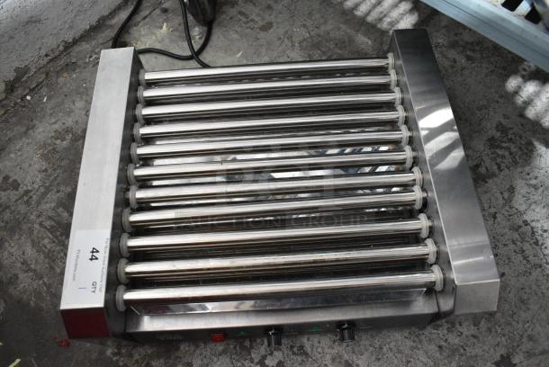 BRAND NEW SCRATCH AND DENT! 2023 Carnival King 382HDRG30 Stainless Steel Commercial Countertop 30 Hot Dog Roller Grill with 11 Rollers. 120 Volts, 1 Phase. Tested and Working! - Image 4 of 6