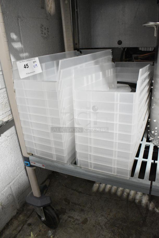 Lot of 19 BRAND NEW SCRATCH AND DENT! Poly Bins. - Image 1 of 4