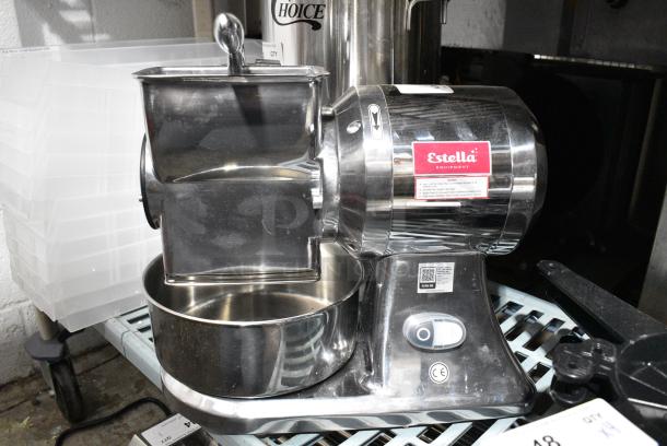 BRAND NEW SCRATCH AND DENT! Estella 348CG1 Stainless Steel Electric Hard Cheese Grater. 120 Volts, 1 Phase. Cannot Test Due To Missing Power Cord - Image 1 of 5