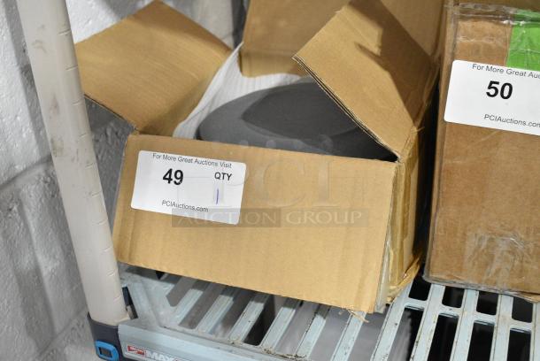 BRAND NEW SCRATCH AND DENT! Box of GET CS-90-GR Pottery Market 9" Matte Speckled Gray Melamine Coupe Dinner Plate - Image 2 of 5