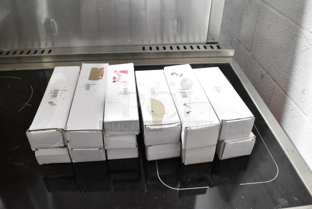 13 BRAND NEW SCRATCH AND DENT! Boxes of Silverware Including 2 Sola MB324 Living Satin 9" 18/10 Stainless Steel Extra Heavy Weight Table Knife by Arc Cardinal - 12/Case, 2 Sola MB323 Living Satin 8 1/8" 18/10 Stainless Steel Extra Heavy Weight Table Fork by Arc Cardinal - 12/Case, 3 Sola MB327 Living Satin 7 3/8" 18/10 Stainless Steel Extra Heavy Weight Dessert Fork by Arc Cardinal - 12/Case, 2 Sola MB326 Living Satin 7 3/8" 18/10 Stainless Steel Extra Heavy Weight Dessert Spoon by Arc Cardinal - 12/Case, 2 Sola MB322 Living Satin 8 1/8" 18/10 Stainless Steel Extra Heavy Weight Tablespoon / Serving Spoon by Arc Cardinal - 12/Case, 2 Sola MB337 Living Satin 7 1/8" 18/10 Stainless Steel Extra Heavy Weight Bouillon Spoon by Arc Cardinal - 12/Case. 13 Times Your Bid! - Image 1 of 15