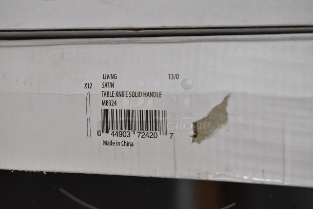13 BRAND NEW SCRATCH AND DENT! Boxes of Silverware Including 2 Sola MB324 Living Satin 9" 18/10 Stainless Steel Extra Heavy Weight Table Knife by Arc Cardinal - 12/Case, 2 Sola MB323 Living Satin 8 1/8" 18/10 Stainless Steel Extra Heavy Weight Table Fork by Arc Cardinal - 12/Case, 3 Sola MB327 Living Satin 7 3/8" 18/10 Stainless Steel Extra Heavy Weight Dessert Fork by Arc Cardinal - 12/Case, 2 Sola MB326 Living Satin 7 3/8" 18/10 Stainless Steel Extra Heavy Weight Dessert Spoon by Arc Cardinal - 12/Case, 2 Sola MB322 Living Satin 8 1/8" 18/10 Stainless Steel Extra Heavy Weight Tablespoon / Serving Spoon by Arc Cardinal - 12/Case, 2 Sola MB337 Living Satin 7 1/8" 18/10 Stainless Steel Extra Heavy Weight Bouillon Spoon by Arc Cardinal - 12/Case. 13 Times Your Bid! - Image 4 of 15