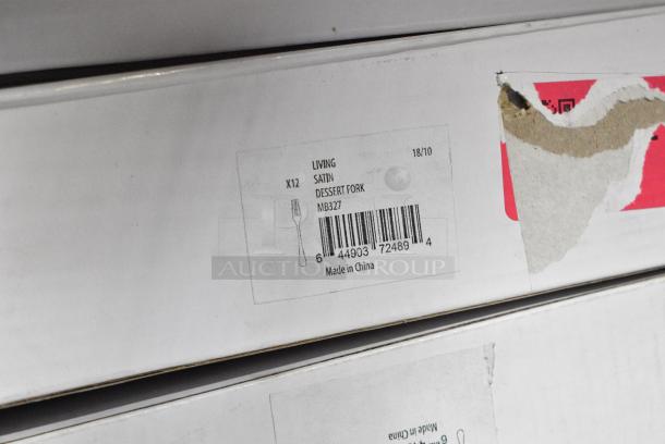 13 BRAND NEW SCRATCH AND DENT! Boxes of Silverware Including 2 Sola MB324 Living Satin 9" 18/10 Stainless Steel Extra Heavy Weight Table Knife by Arc Cardinal - 12/Case, 2 Sola MB323 Living Satin 8 1/8" 18/10 Stainless Steel Extra Heavy Weight Table Fork by Arc Cardinal - 12/Case, 3 Sola MB327 Living Satin 7 3/8" 18/10 Stainless Steel Extra Heavy Weight Dessert Fork by Arc Cardinal - 12/Case, 2 Sola MB326 Living Satin 7 3/8" 18/10 Stainless Steel Extra Heavy Weight Dessert Spoon by Arc Cardinal - 12/Case, 2 Sola MB322 Living Satin 8 1/8" 18/10 Stainless Steel Extra Heavy Weight Tablespoon / Serving Spoon by Arc Cardinal - 12/Case, 2 Sola MB337 Living Satin 7 1/8" 18/10 Stainless Steel Extra Heavy Weight Bouillon Spoon by Arc Cardinal - 12/Case. 13 Times Your Bid! - Image 6 of 15