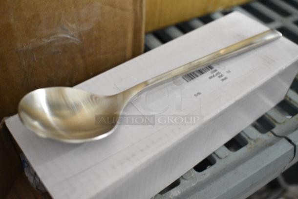 13 BRAND NEW SCRATCH AND DENT! Boxes of Silverware Including 2 Sola MB324 Living Satin 9" 18/10 Stainless Steel Extra Heavy Weight Table Knife by Arc Cardinal - 12/Case, 2 Sola MB323 Living Satin 8 1/8" 18/10 Stainless Steel Extra Heavy Weight Table Fork by Arc Cardinal - 12/Case, 3 Sola MB327 Living Satin 7 3/8" 18/10 Stainless Steel Extra Heavy Weight Dessert Fork by Arc Cardinal - 12/Case, 2 Sola MB326 Living Satin 7 3/8" 18/10 Stainless Steel Extra Heavy Weight Dessert Spoon by Arc Cardinal - 12/Case, 2 Sola MB322 Living Satin 8 1/8" 18/10 Stainless Steel Extra Heavy Weight Tablespoon / Serving Spoon by Arc Cardinal - 12/Case, 2 Sola MB337 Living Satin 7 1/8" 18/10 Stainless Steel Extra Heavy Weight Bouillon Spoon by Arc Cardinal - 12/Case. 13 Times Your Bid! - Image 12 of 15