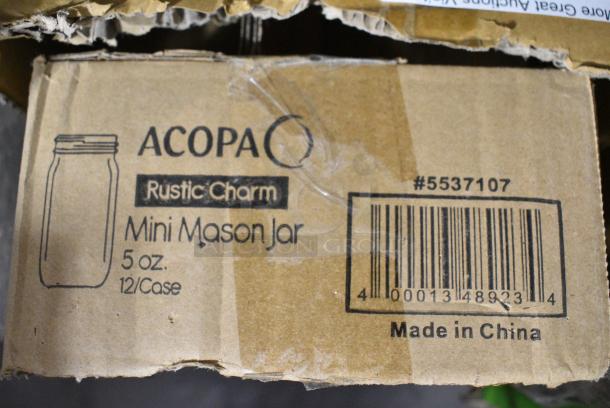 2  BRAND NEW SCRATCH AND DENT! Boxes Including 5537107 Acopa Rustic Charm 5 oz. Mini Mason Jar - 12/Case and 553100034 Choice 34 oz. Hinge Top Glass Storage Jar - 4/Pack. 2 Times Your Bid! - Image 5 of 8