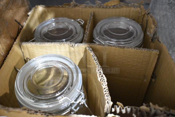 2  BRAND NEW SCRATCH AND DENT! Boxes Including 5537107 Acopa Rustic Charm 5 oz. Mini Mason Jar - 12/Case and 553100034 Choice 34 oz. Hinge Top Glass Storage Jar - 4/Pack. 2 Times Your Bid! - Image 7 of 8