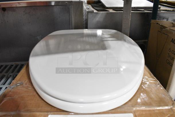 3 BRAND NEW SCRATCH AND DENT! Church by Bemis 585EC 000 White Elongated Enameled Wood Toilet Seat with Lid. 3 Times Your Bid! - Image 1 of 6