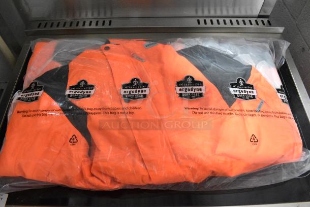 2 BRAND NEW SCRATCH AND DENT! Ergodyne GloWear 8928 Class E Hi-Vis Orange Insulated Bib Overalls with Black Bottom . 2 Times Your Bid! - Image 1 of 5