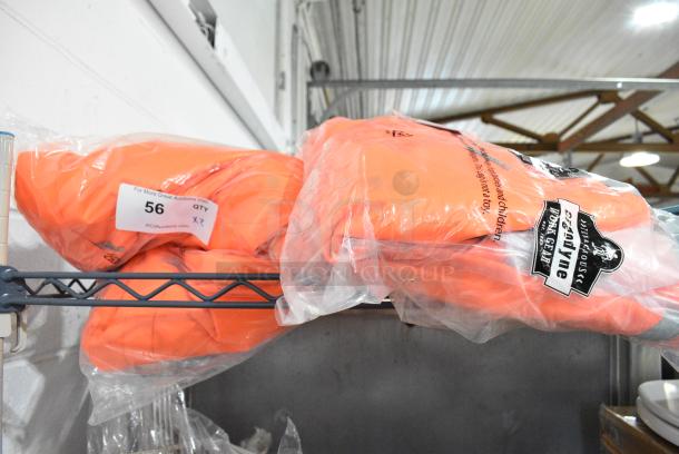 2 BRAND NEW SCRATCH AND DENT! Ergodyne GloWear 8928 Class E Hi-Vis Orange Insulated Bib Overalls with Black Bottom . 2 Times Your Bid! - Image 5 of 5