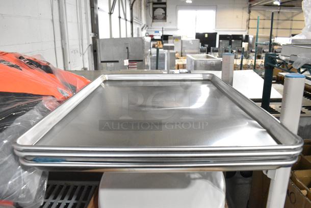 3 BRAND NEW SCRATCH AND DENT! Choice 407BUNFULL Full Size 18" x 26" 19 Gauge Wire in Rim Aluminum Bun Pan / Sheet Pan. 3 Times Your Bid! - Image 1 of 3