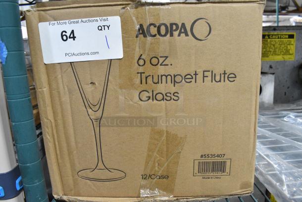 BRAND NEW SCRATCH AND DENT! Box of 12 Acopa 5535407 Acopa Select 6 oz. Trumpet Flute Glass - Image 2 of 3