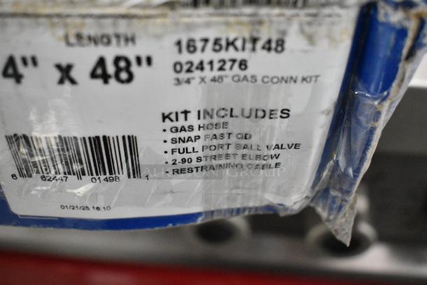 BRAND NEW SCRATCH AND DENT! Dormont 1675KIT48 Deluxe 48" Moveable Gas Connector Kit with SnapFast® Quick Disconnect, Two Elbows, and Restraining Cable - 3/4" Diameter - Image 4 of 4