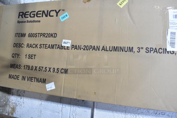 BRAND NEW SCRATCH AND DENT! Regency 600STPR20KD 20 Pan Aluminum Steam Table Pan Rack - Unassembled - Image 3 of 3