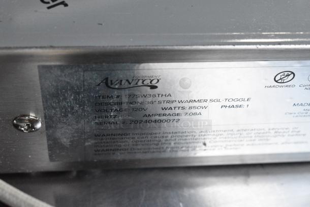 2 BRAND NEW SCRATCH AND DENT! Avantco 177SW36THA 36" Strip Warmer with Toggle Control. 120 Volts, 1 Phase. 2 Times Your Bid! - Image 5 of 8