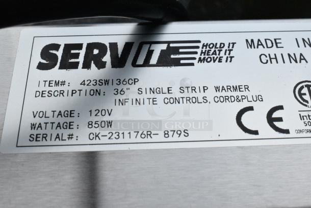 2 BRAND NEW SCRATCH AND DENT! ServIt 423SWI36CP 36" High Wattage Strip Warmer with Adjustable Infinite Controls. 120 Volts, 1 Phase. 2 Times Your Bid! - Image 6 of 9