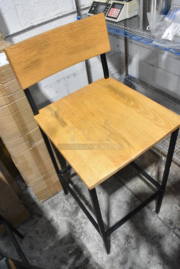 8 BRAND NEW SCRATCH AND DENT! Wooden Bar Height Chair on Metal Frame. 8 Times Your Bid! - Image 2 of 6