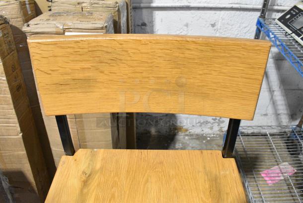 8 BRAND NEW SCRATCH AND DENT! Wooden Bar Height Chair on Metal Frame. 8 Times Your Bid! - Image 4 of 6