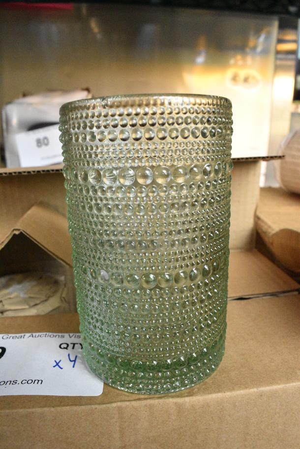 4 BRAND NEW SCRATCH AND DENT! Box of 6 Fortessa Jupiter 13 oz. Sage Green Beverage Glass. 4 Times Your Bid! - Image 1 of 4