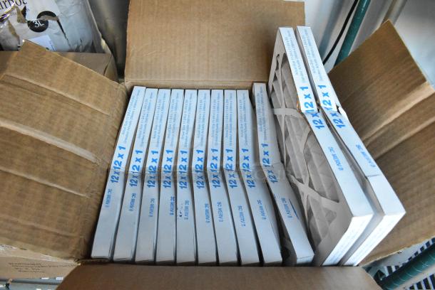BRAND NEW SCRATCH AND DENT! Box of 12 Merv 8 Pleated 12x12x1 Filter - Image 1 of 4