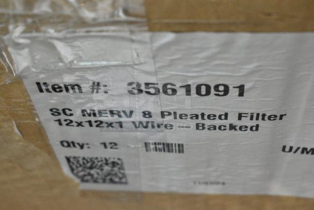 BRAND NEW SCRATCH AND DENT! Box of 12 Merv 8 Pleated 12x12x1 Filter - Image 4 of 4