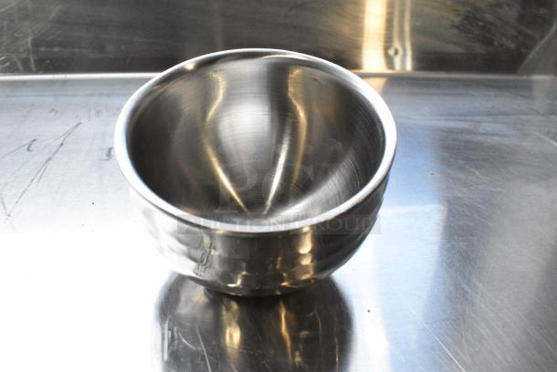 2 BRAND NEW SCRATCH AND DENT! Box of 6 American Metalcraft HDWS5 5 oz. Hammered Finish Double Wall Stainless Steel Angled Insulated Mini Serving Bowl. 2 Times  Your Bid! - Image 2 of 5